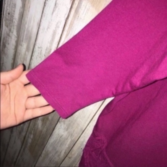 Lane Bryant Dark Pink Lace Bottom Blouse - Picture 4 of 4